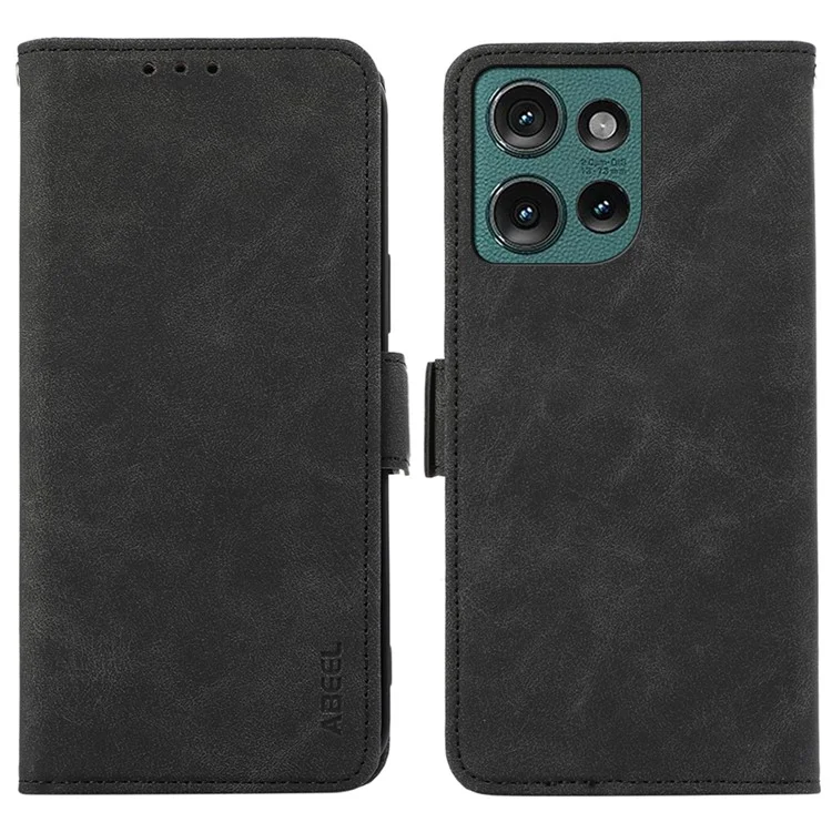Abeel Para Motorola Edge 50 5G Case PU Leather Folio Vista de Soporte Rfid Bloqueo de la Portada Del Teléfono - Negro