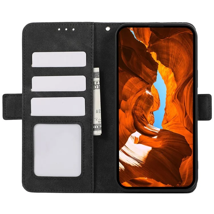 Abeel Para Motorola Edge 50 5G Case PU Leather Folio Vista de Soporte Rfid Bloqueo de la Portada Del Teléfono - Negro