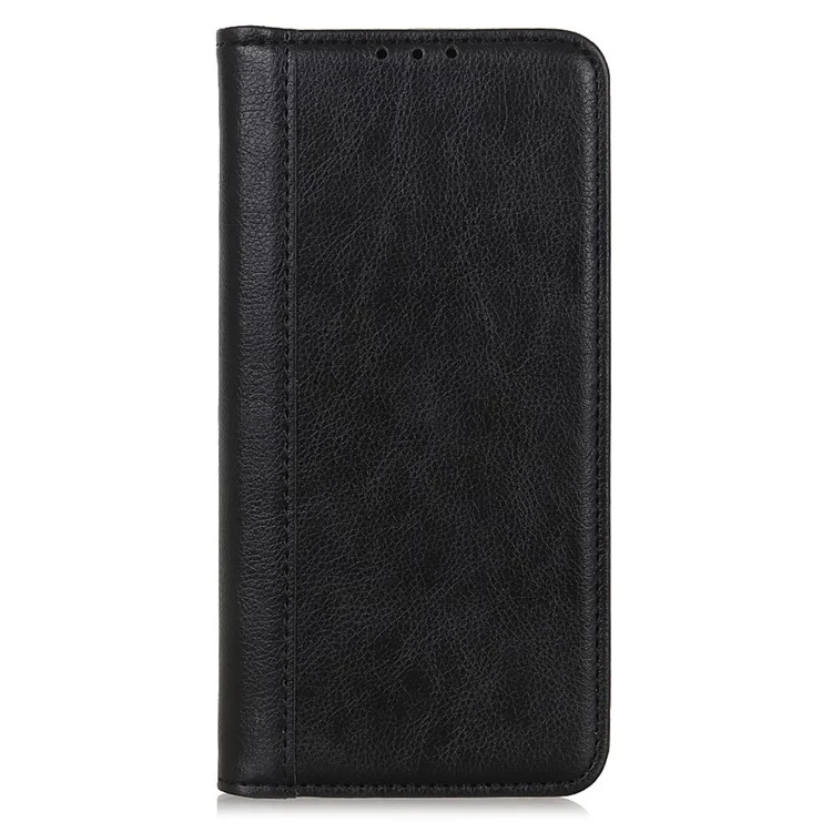 Para Motorola Edge 50 5G Stand Case Split Leather Litchi Texture Wallet Phone Cover - Preto