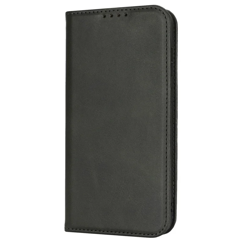 For Samsung Galaxy S24 FE Case PU Leather Calf Textured Magnetic Closing Smart Phone Cover - Black