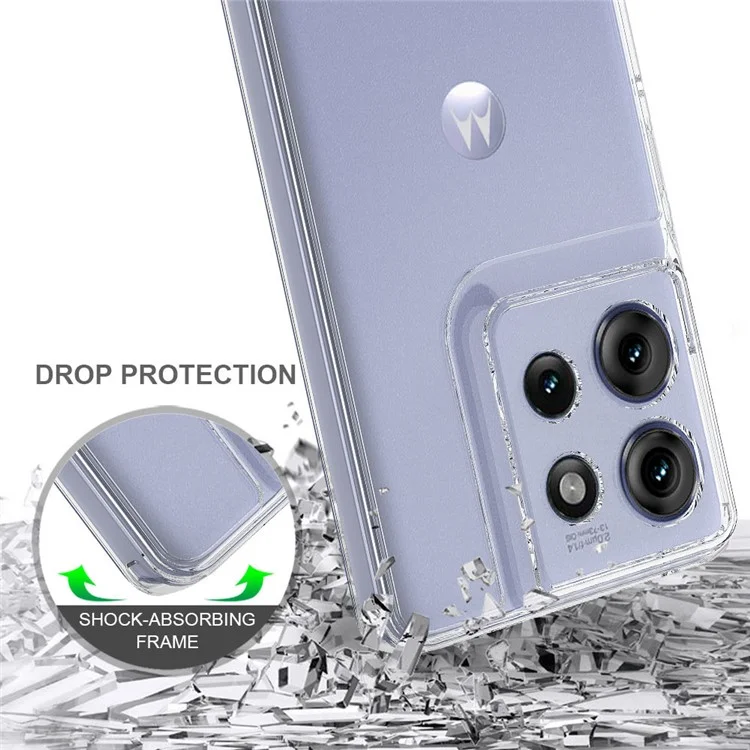 Für Motorola Edge 50 5G Klare Handyhülle TPU+Acryl Stoßfeste Handy-Rückabdeckung