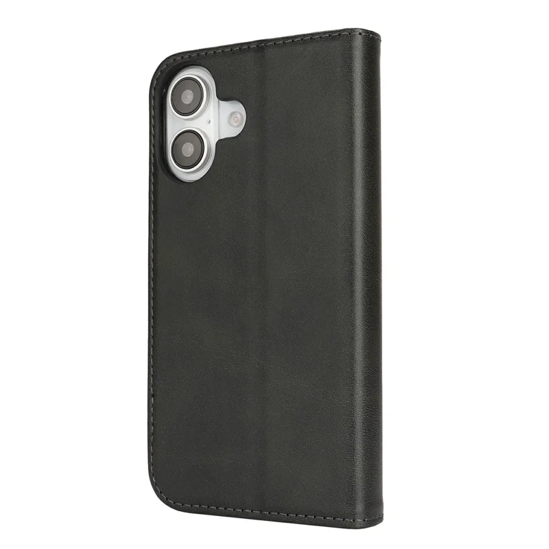 Per Iphone 16 Plus Case PU in Pelle PU Copertina di Smartphone a Chiusura Magnetica Testurizzata - Nero