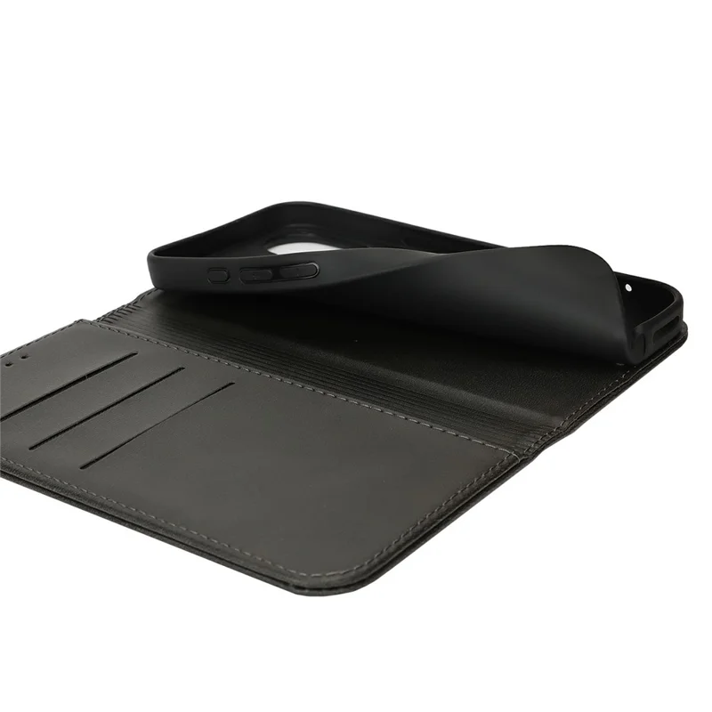 Pour Iphone 16 Case PU Leather Vede - Noir