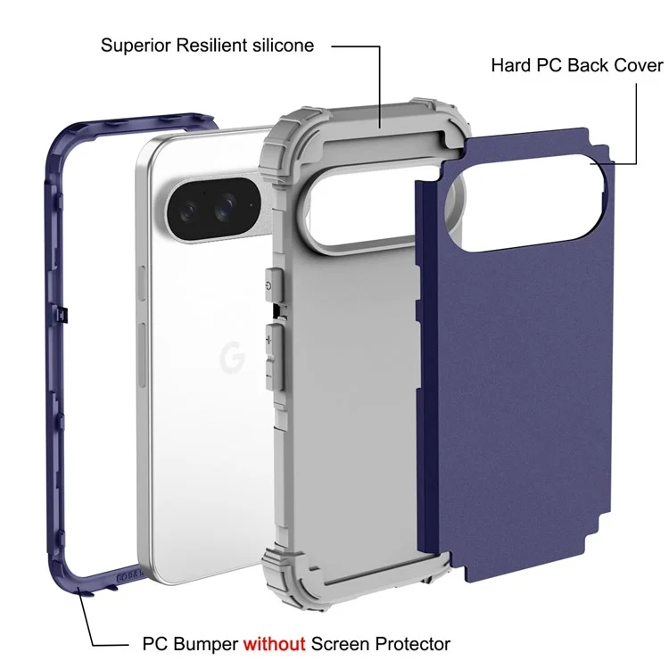 L-стиль Для Google Pixel 9 Case Shock-resection PC + TPU Телефон. - Синий