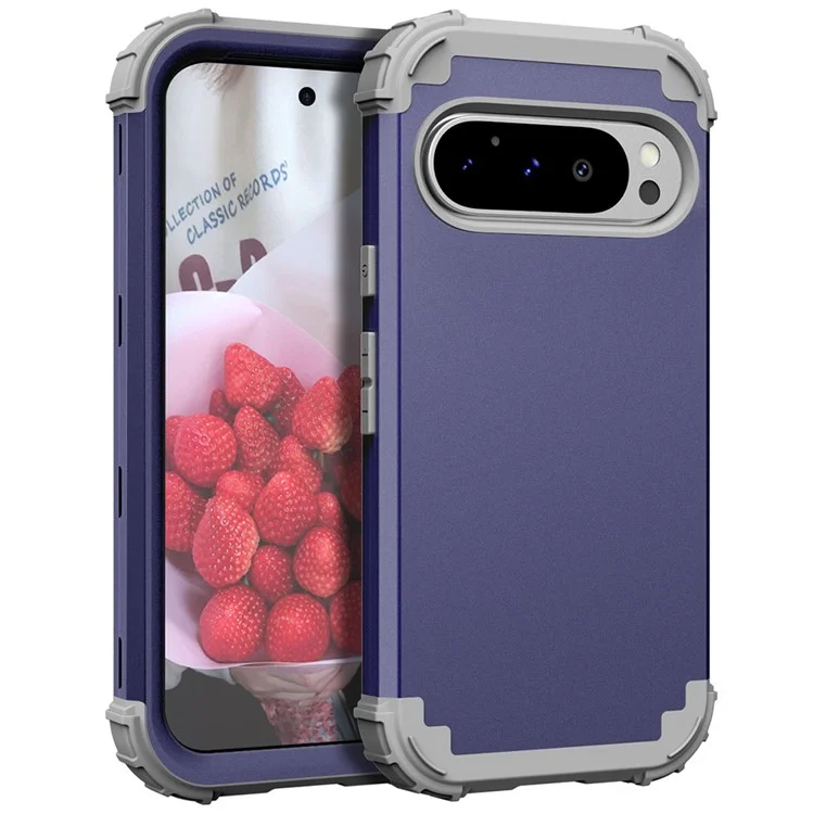 L-Style For Google Pixel 9 Pro Case Shockproof PC + TPU Phone Back Cover - Navy Blue  /  Dark Grey