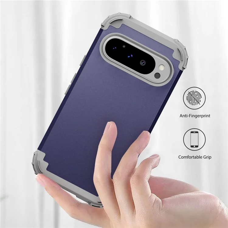 L-Style For Google Pixel 9 Pro Case Shockproof PC + TPU Phone Back Cover - Navy Blue  /  Dark Grey