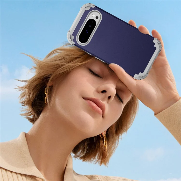 L-Style For Google Pixel 9 Pro XL Case Shockproof PC + TPU Phone Back Cover - Navy Blue  /  Dark Grey