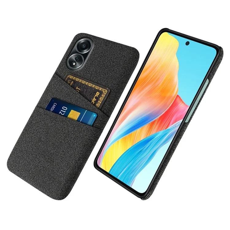 Für Oppo A58 4G Case -stoff + PC Harte Telefonabdeckung Mit Dual -card -slots - Schwarz