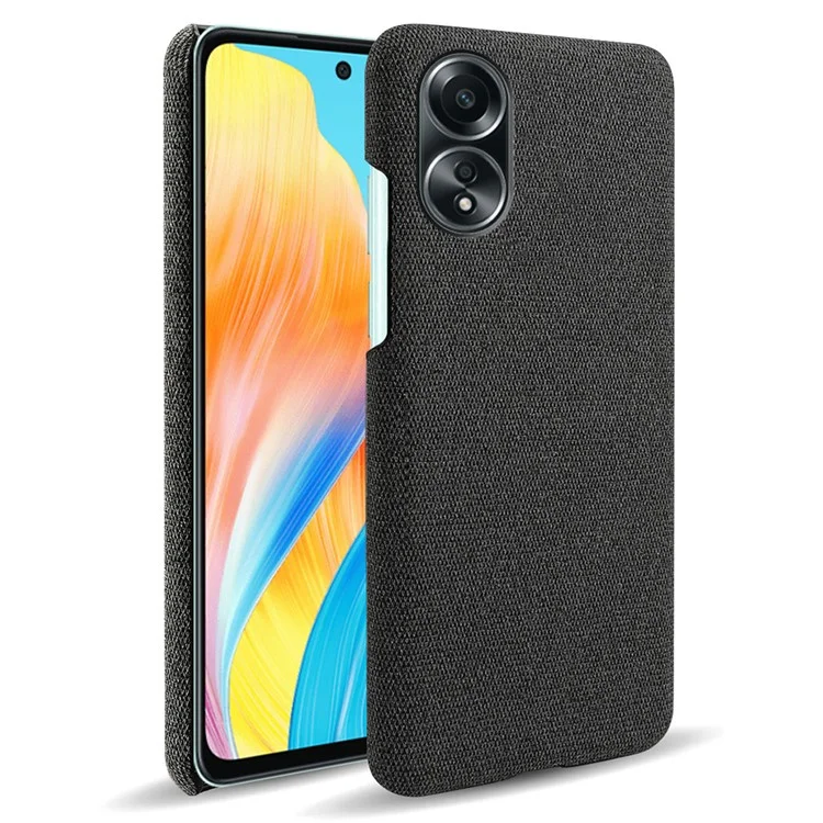 Für Oppo A58 4G Case Stoff Textur Anti-scratch-schutzpc-telefonabdeckung - Schwarz