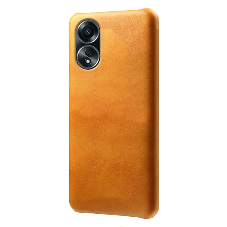 Für Oppo A58 4G Källe Kalte Textur PU Leder Hartes PC -schutz Telefonabdeckung - Orange