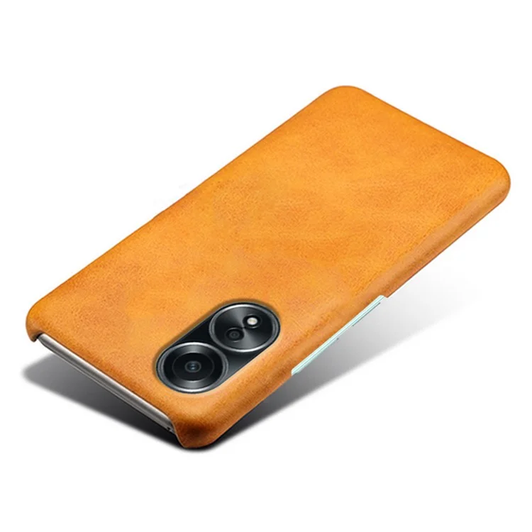 Für Oppo A58 4G Källe Kalte Textur PU Leder Hartes PC -schutz Telefonabdeckung - Orange