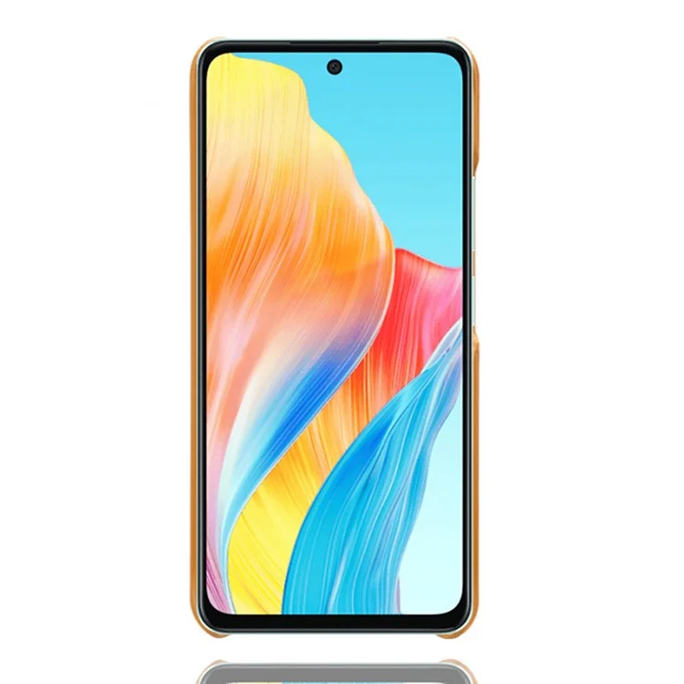 Für Oppo A58 4G Källe Kalte Textur PU Leder Hartes PC -schutz Telefonabdeckung - Orange