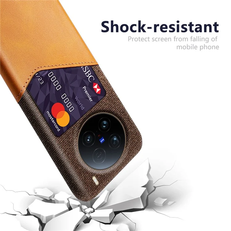 Per Vivo X100 Ultra 5G Case PU Leather Card Slot Texture Copertina Per Telefono PC - Arancia