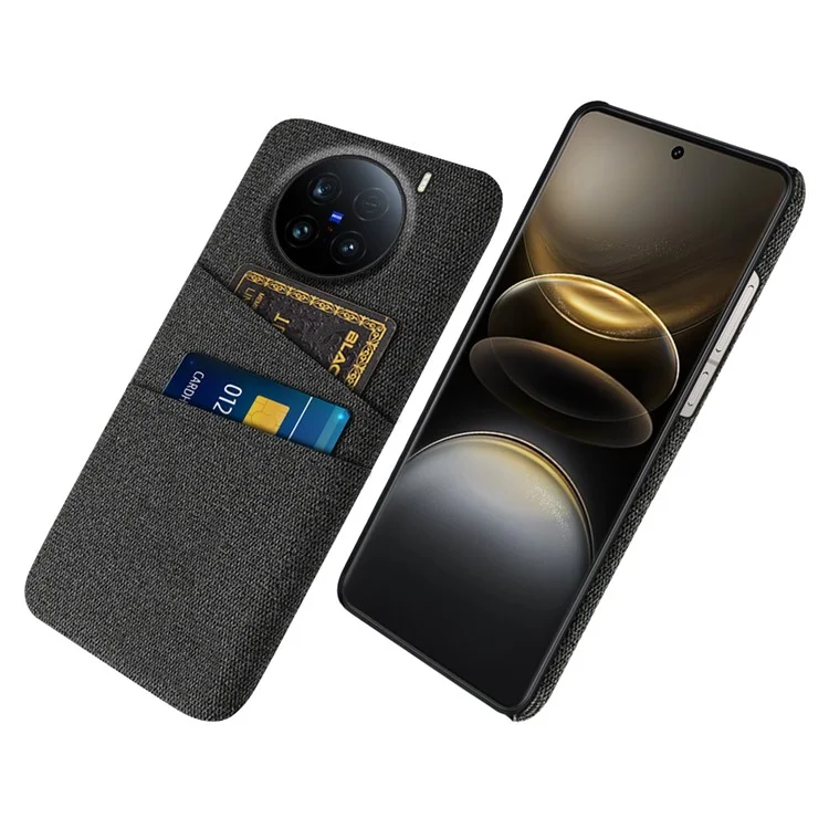 Для Vivo X100 Ultra 5G Case Clate + PC Hard Phone Cover с Двойными Слотами - Черный