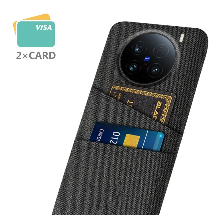 Для Vivo X100 Ultra 5G Case Clate + PC Hard Phone Cover с Двойными Слотами - Черный