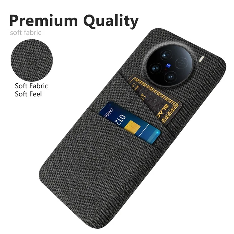 Для Vivo X100 Ultra 5G Case Clate + PC Hard Phone Cover с Двойными Слотами - Черный