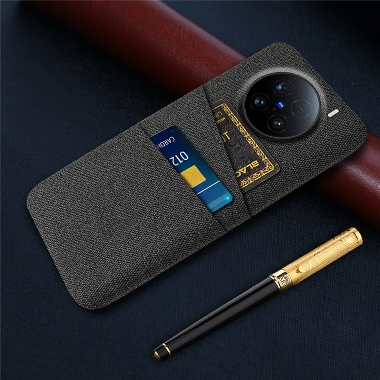 Для Vivo X100 Ultra 5G Case Clate + PC Hard Phone Cover с Двойными Слотами - Черный