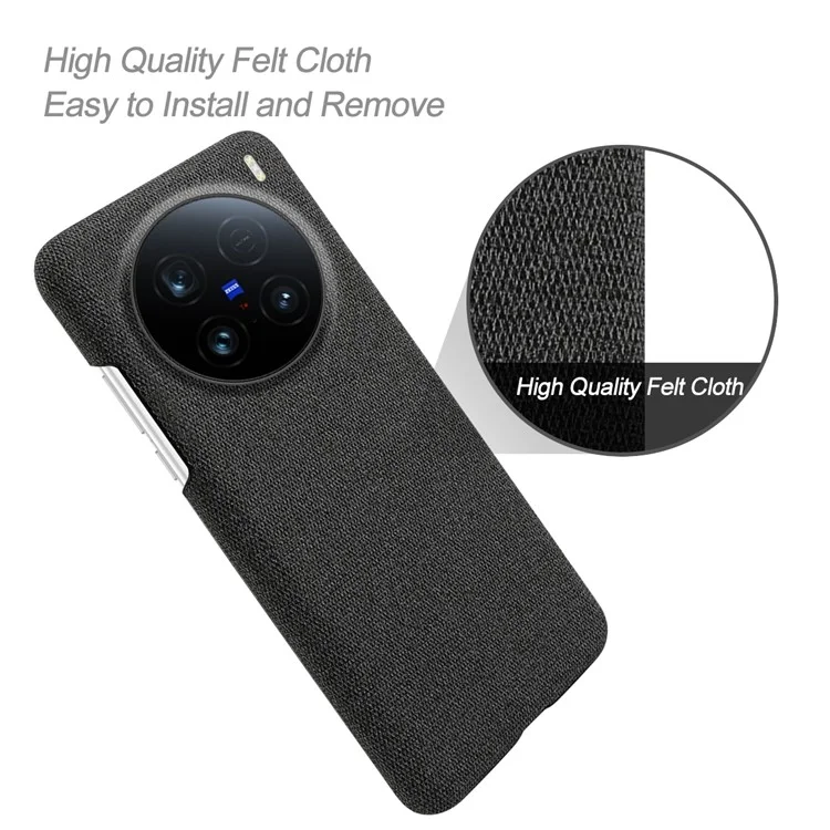 Pour Vivo X100 Ultra 5G Texture de Boîtier de Boîtier Texture Anti-Scratch Protective PC Cover Téléphone - Noir