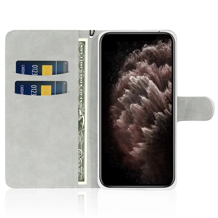 Para Iphone 16 Pro Case PU Pula Blandet Cards Cubierta Del Teléfono - Negro
