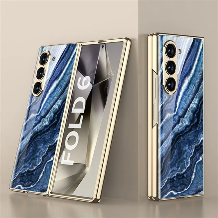 GKK Для Samsung Galaxy Z Fold6 5G Case Case Elecloplating Marble Patter - Стиль а