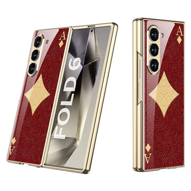 GKK Pour Samsung Galaxy Z Fold6 5G Électroque Électrople le Motif Imprimé Verre Tempéré + pc Couverture de Téléphon - Bloquer A