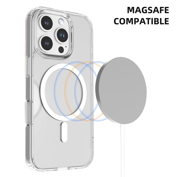 Мутативный Для Iphone 16 Pro Case, Совместим с Magsafe TPU+PC Clear Chepleph