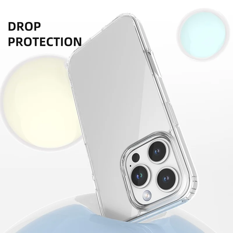 MUTURAL For iPhone 16 Pro Case Rounded Edge TPU+PC Clear Phone Cover