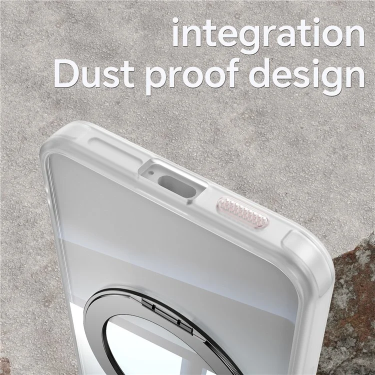 Für Samsung Galaxy S23 Case Rotatable Magnetic Kickstand TPU+PC -telefonabdeckung Mit Linsenfilm - Transparent Weiß