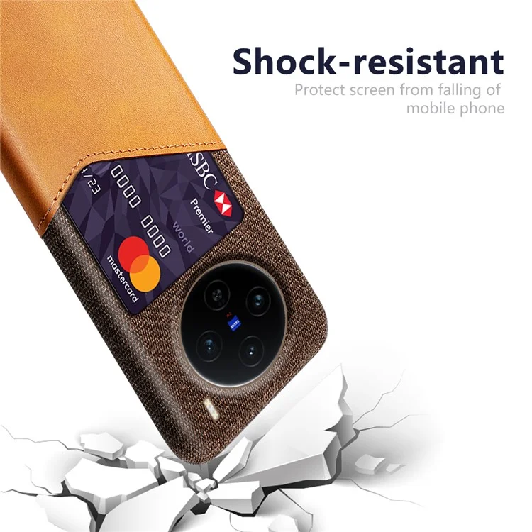 Per Vivo X100 5G Case PU Leather Call Slot Texture Coperchio Per Telefono PC - Arancia