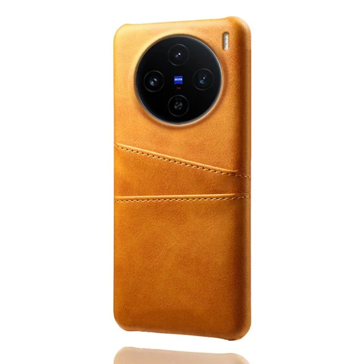 Für Vivo X100s 5G Hülle mit Dual-Kartenfächern, PU-Leder + robuste PC-Handyhülle - Orange