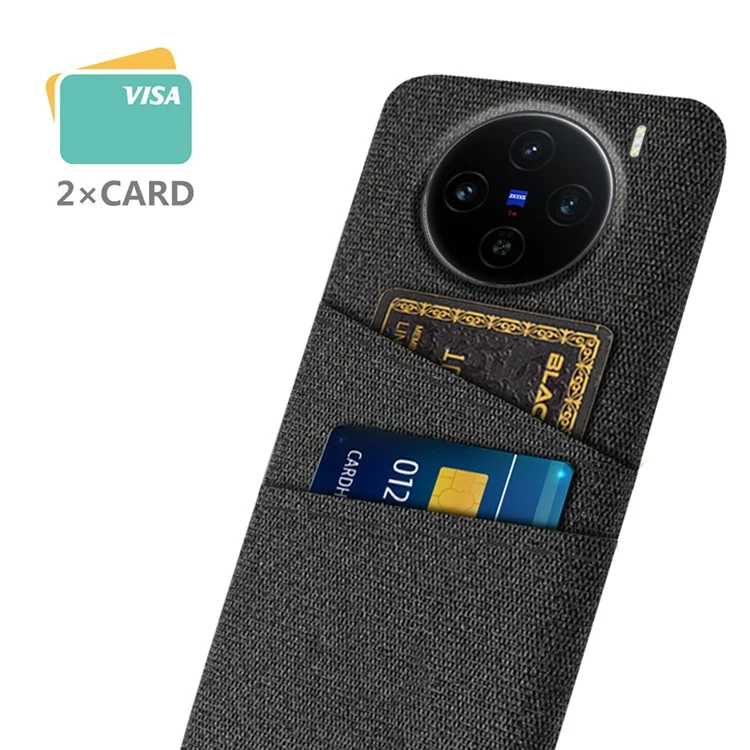 Für Vivo X100 5G Case Tuch + PC Hartes Telefonabdeckung Mit Dual -card -slots - Schwarz