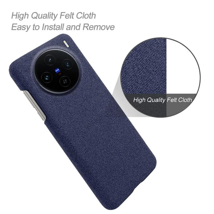 Para Vivo X100 5G Case Textura de Tela Anti-Scratch Protective PC Cover - Azul