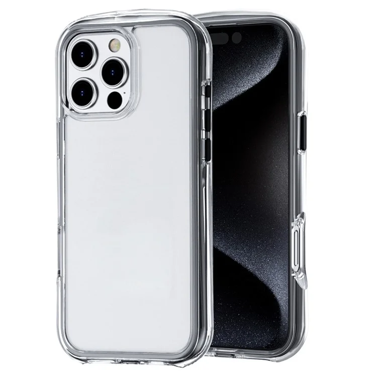 Per Iphone 16 Pro Max Case Airbag Anular Pc+copertina Per Telefoni Shock Tpu - Nero