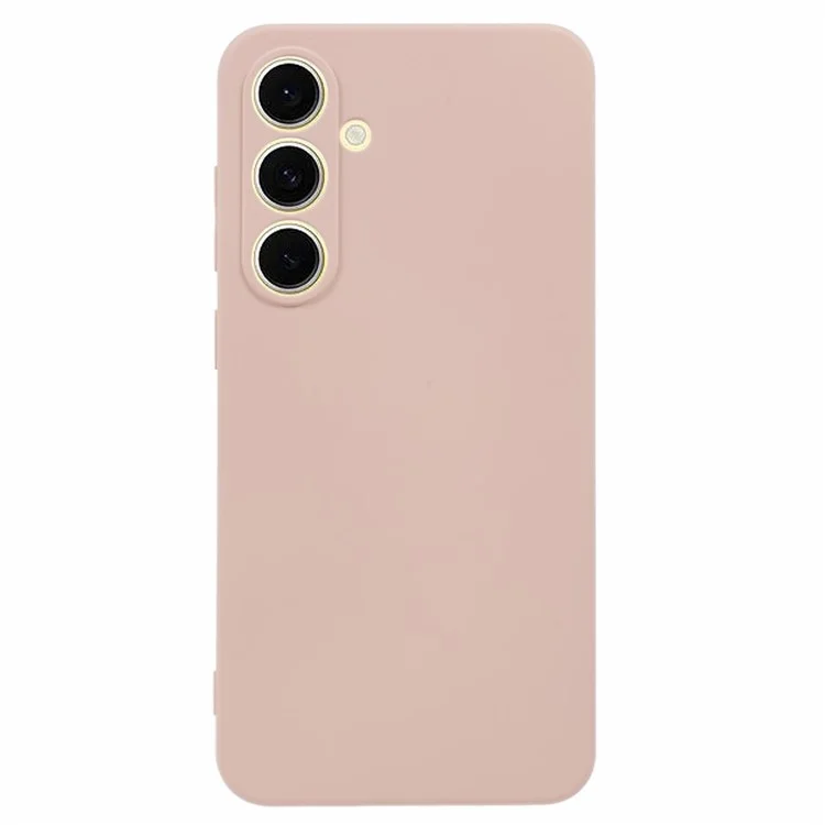 Чехол для Samsung Galaxy S24 FE, ТПУ, мягкая задняя панель, противоударная пленка, розовый