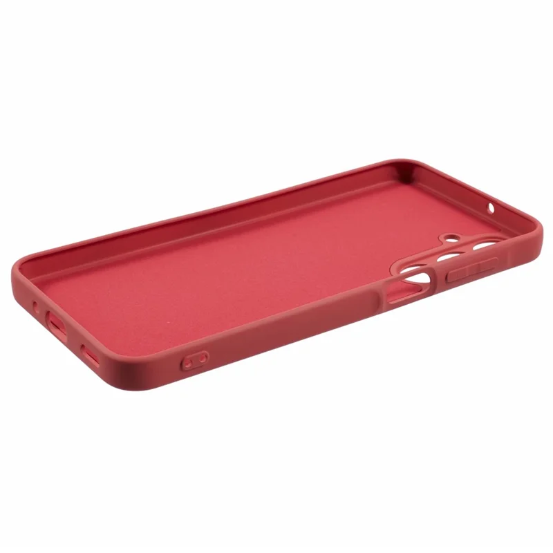 For Samsung Galaxy A16 5G / A16 4G Case TPU Back Soft Anti-Scratch Fiber Lining Phone Cover - Hawthorn Red