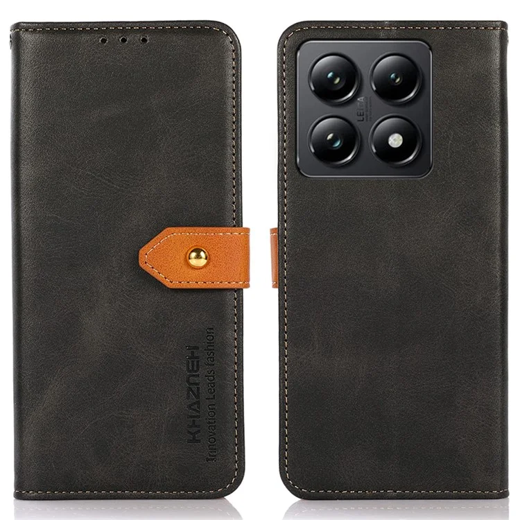KHAZNEH For Xiaomi 14T Wallet Phone Case Stand Leather Flip Cover - Black
