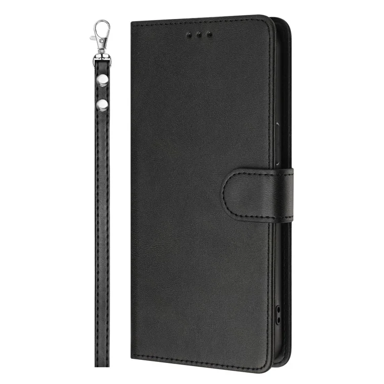 Para Samsung Galaxy A16 5G / A16 4G Case RFID Blocking Wallet Leather Phone Cover with Strap - Preto
