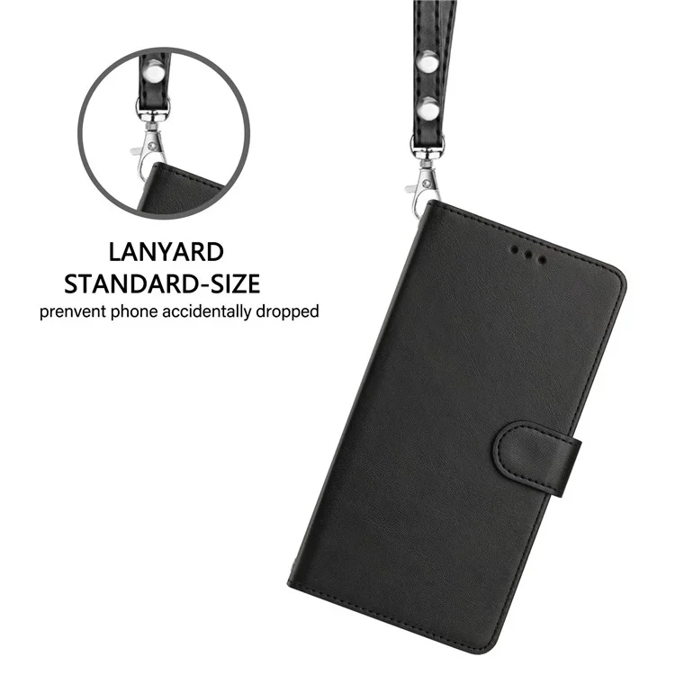 Para Samsung Galaxy A16 5G / A16 4G Case RFID Blocking Wallet Leather Phone Cover with Strap - Preto