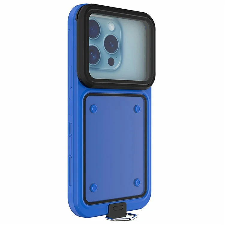 IP68 Waterproof Case for 6.5-6.9 Inch Phones Air Bag Shockproof Underwater Phone Cover - Blue