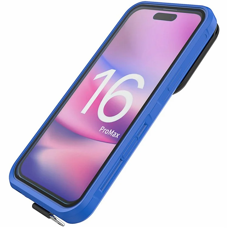 IP68 Waterproof Case for 6.5-6.9 Inch Phones Air Bag Shockproof Underwater Phone Cover - Blue