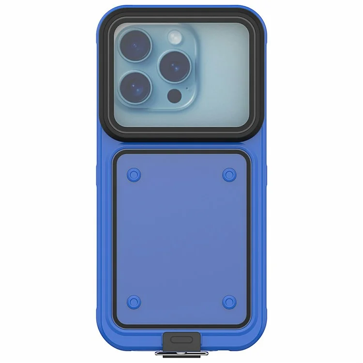 IP68 Waterproof Case for 6.5-6.9 Inch Phones Air Bag Shockproof Underwater Phone Cover - Blue