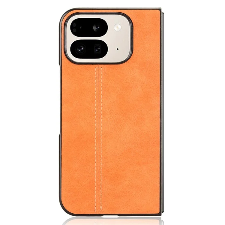 Per Google Pixel 9 Pro Fold 5G Case Cowhide Texture in Pelle di Copertura Del Telefono pc - Arancia