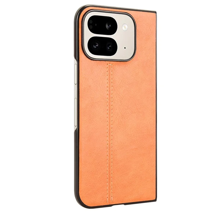 Per Google Pixel 9 Pro Fold 5G Case Cowhide Texture in Pelle di Copertura Del Telefono pc - Arancia