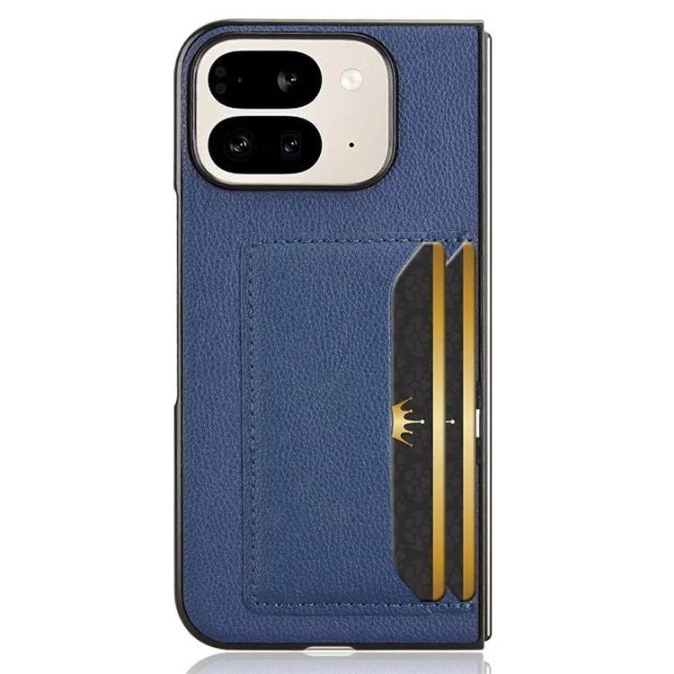 Per Google Pixel 9 Pro Fold 5G Case Case Porta in Pelle di Texture Litchi+copertina di Telefono Pieghevole pc - Blu