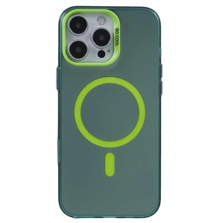 Para Iphone 16 Pro Case Compatible Con Magsafe Láser Effect Tpu+portada Del Teléfono Acrílico - Verde