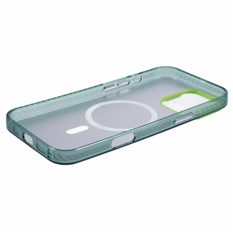 Para Iphone 16 Pro Case Compatible Con Magsafe Láser Effect Tpu+portada Del Teléfono Acrílico - Verde