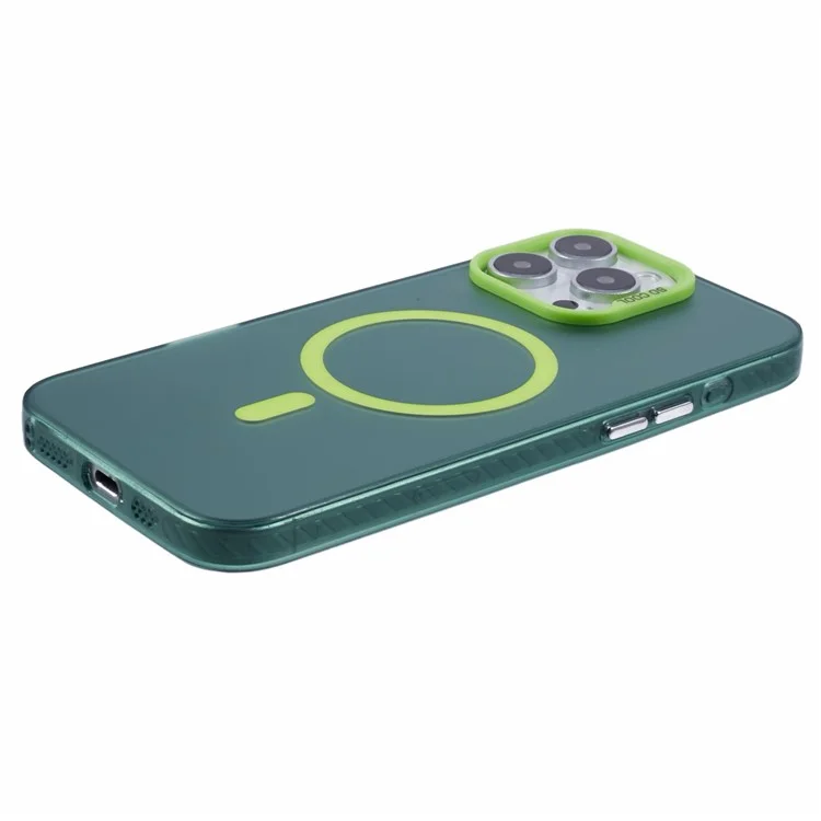 Para Iphone 16 Pro Case Compatible Con Magsafe Láser Effect Tpu+portada Del Teléfono Acrílico - Verde