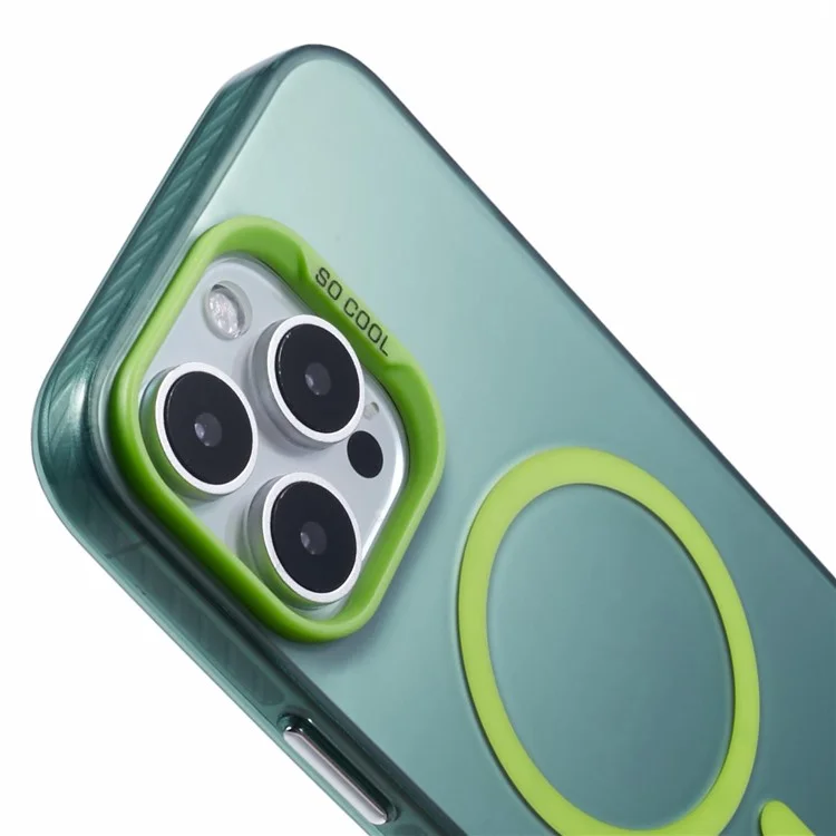 Para Iphone 16 Pro Case Compatible Con Magsafe Láser Effect Tpu+portada Del Teléfono Acrílico - Verde