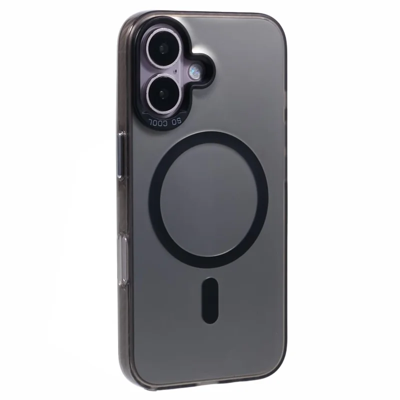 Para Iphone 16 Case Compatível Com MagSafe Laser Effect Tpu+tampa do Telefone Acrílico - Preto
