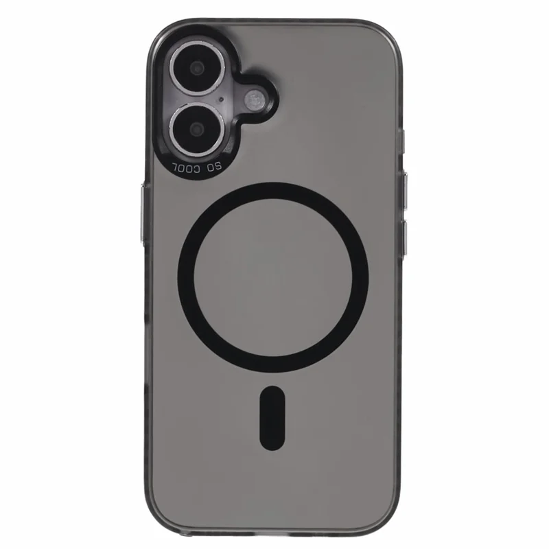 Para Iphone 16 Case Compatível Com MagSafe Laser Effect Tpu+tampa do Telefone Acrílico - Preto